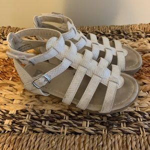 White sandals with Velcro straps
